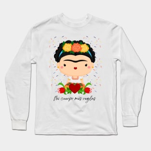 Mi cuerpo mis reglas my body my rules Frida Khalo Long Sleeve T-Shirt